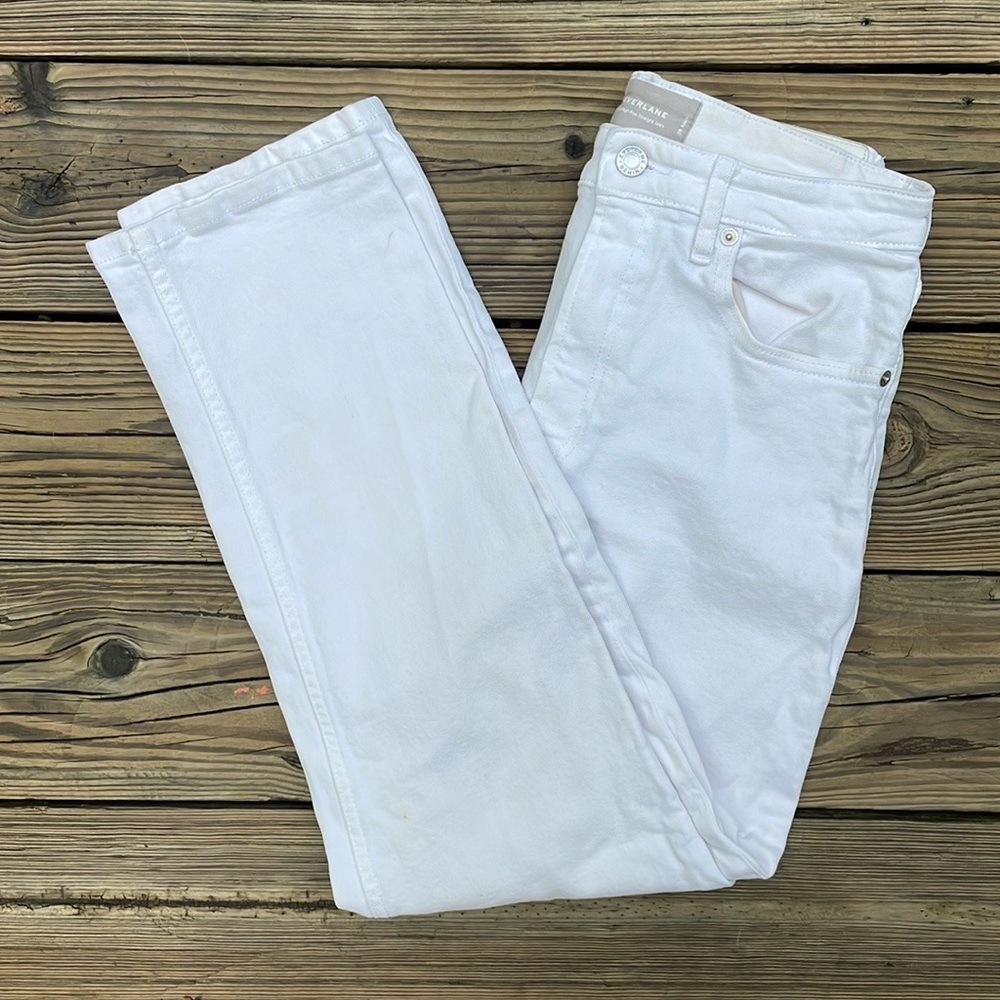Everlane White High-Rise Straight Leg Jeans